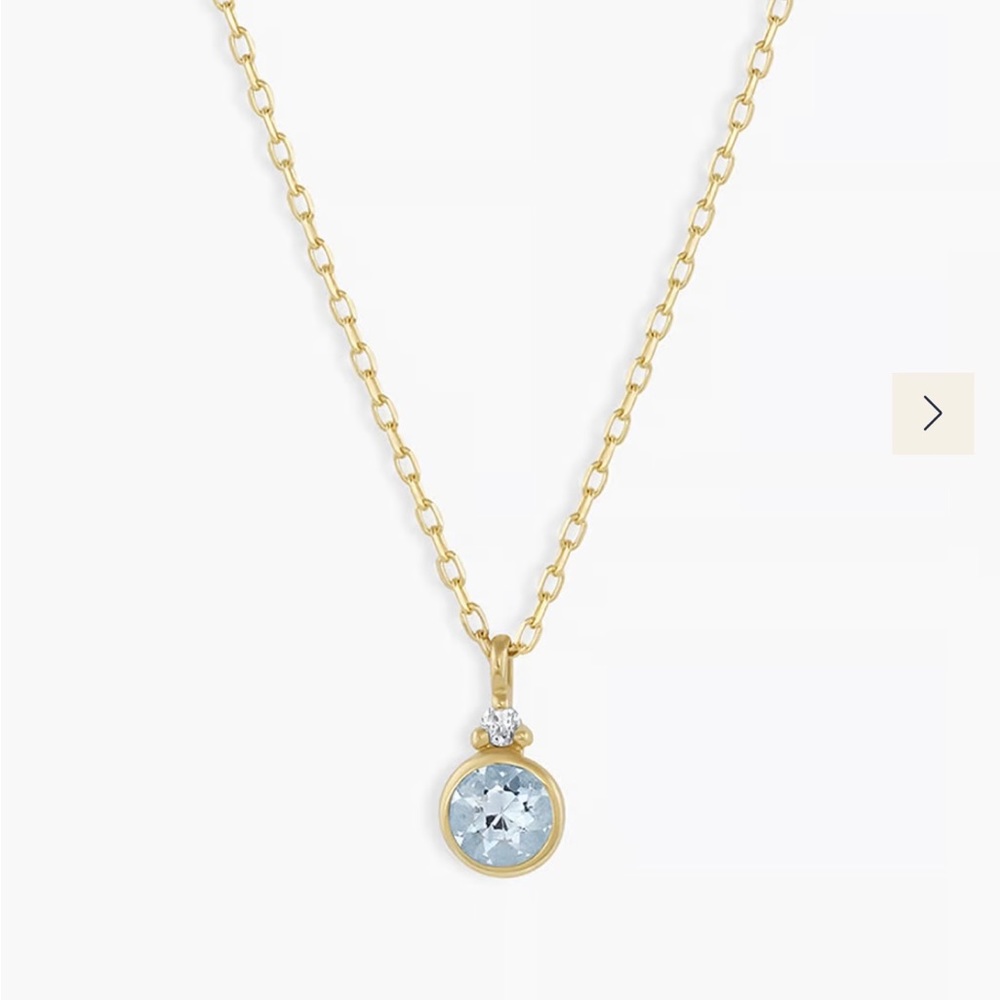 Gorjana 14k Gold Birthstone Necklace (Aquamarine)